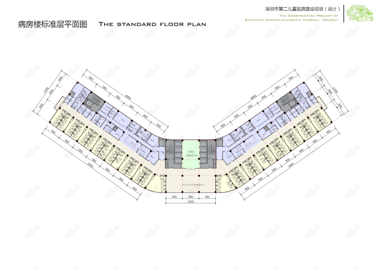 医院标准层平面图
