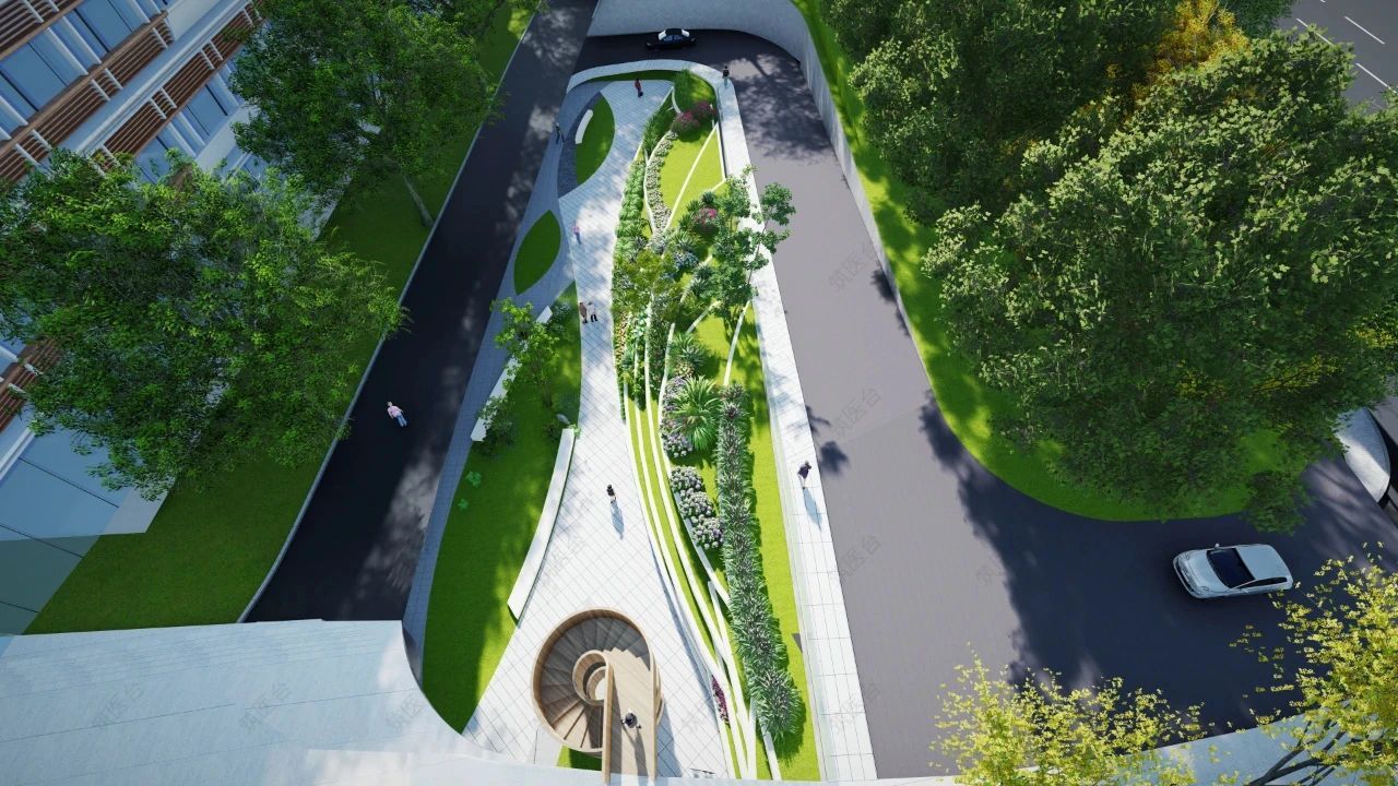 入口广场下沉庭院