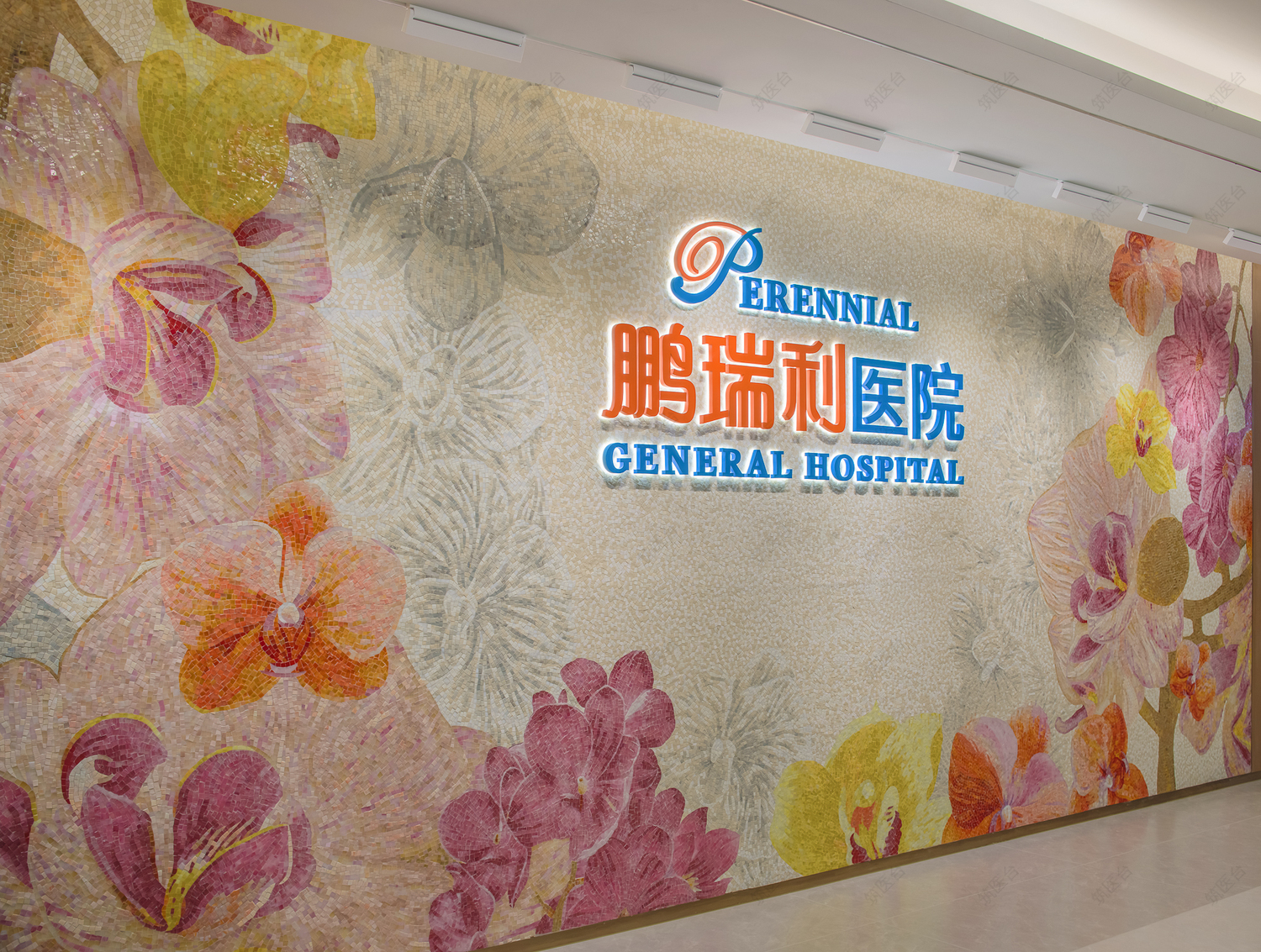 综合医院LOGO墙竣工照片