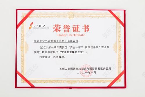 安全公益模范企业证书