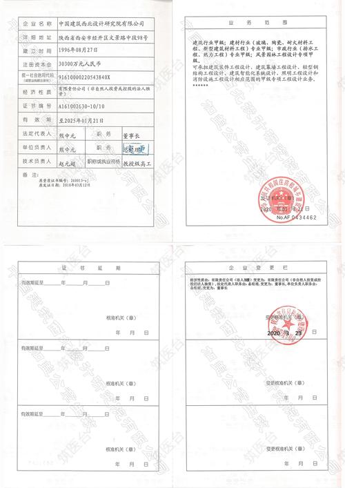 建设部工程设计甲级证书
