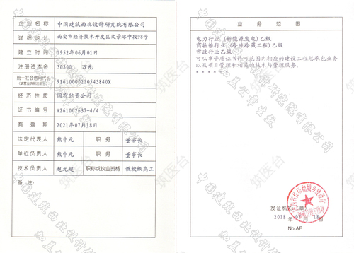 建设部市政资质乙级证书